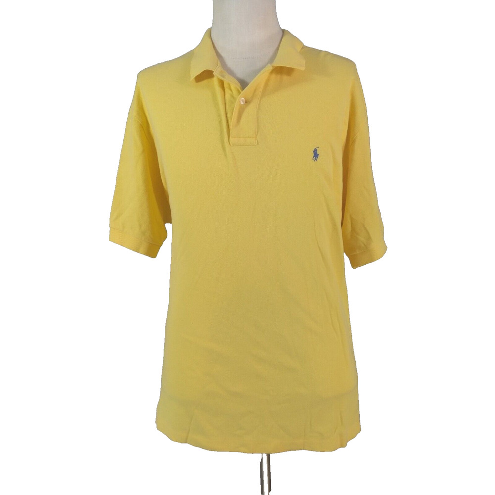Polo Ralph‎ Lauren Mens Shirt 2XL Yellow Cotton Short Sleeve Classic